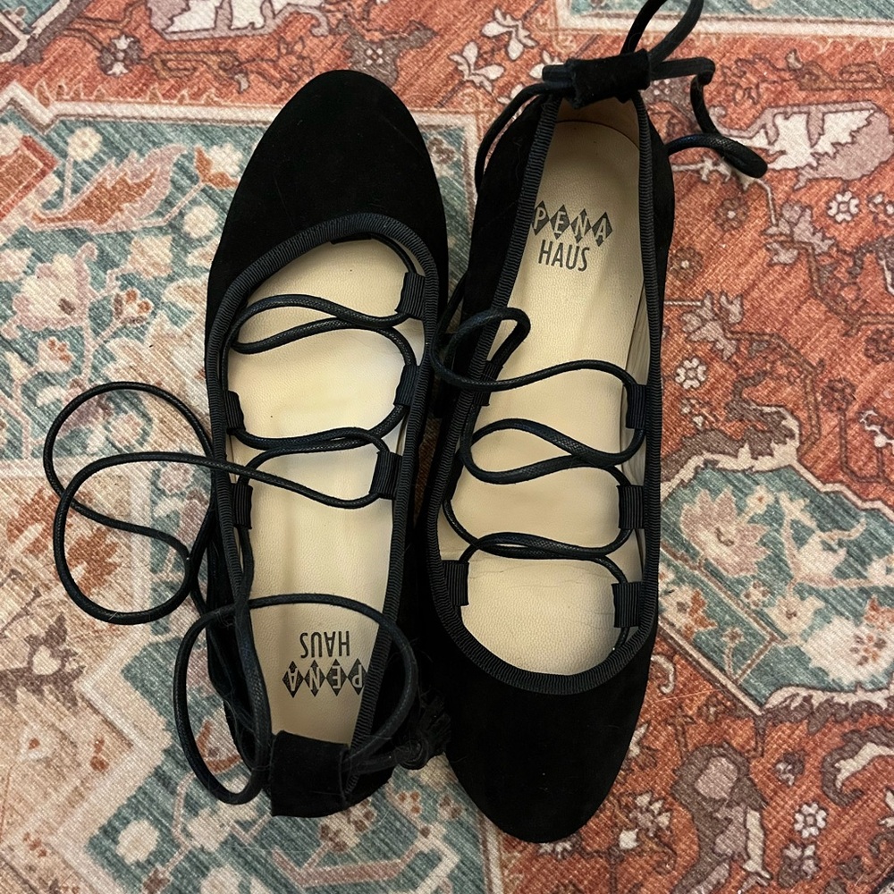Penahaus Judy Black Suede flats - Picture 3 of 4